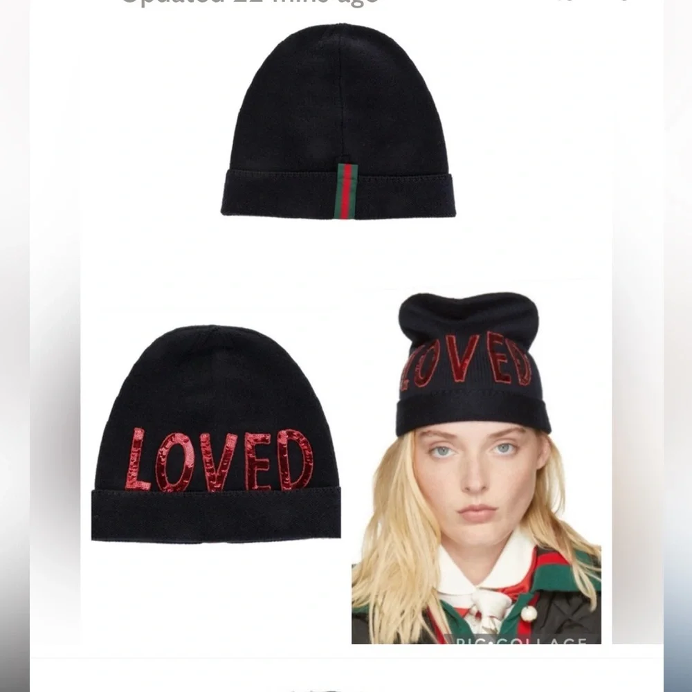 NWT Gucci LOVED Navy Blue Beanie Hat - Picture 2 of 11